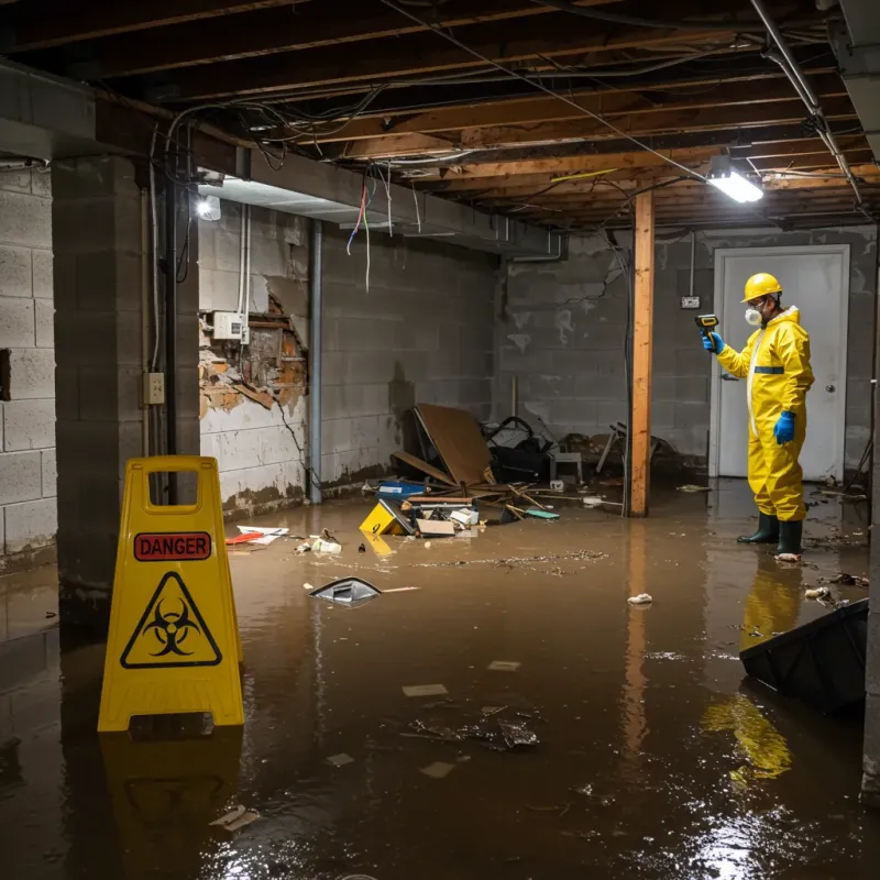 Flooded Basement Electrical Hazard in Rubidoux, CA Property