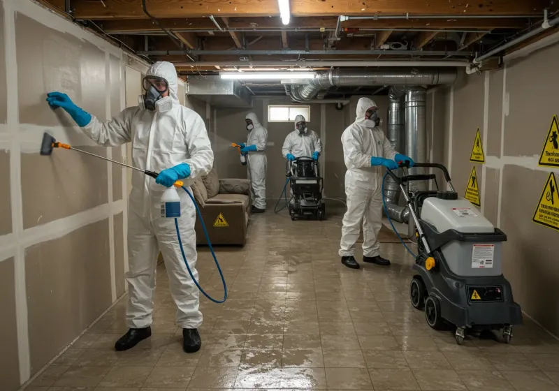 Basement Moisture Removal and Structural Drying process in Rubidoux, CA